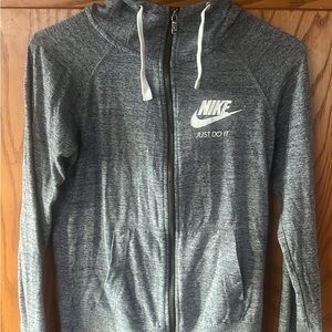 Nike Heather Gray Hoodie with White Logo
